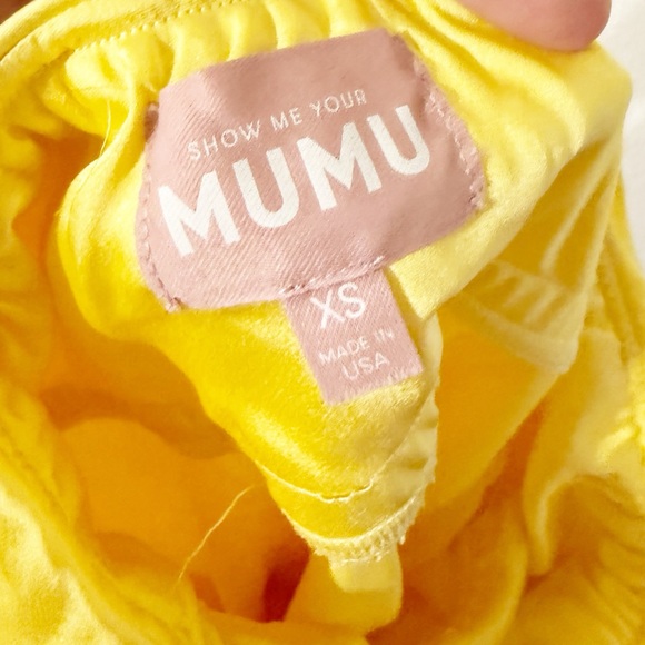 Show Me Your Mumu Taylor Tube Maxi Strapless Dress in Yellow Luxe Satin $198 XS - Picture 8 of 11
